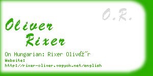 oliver rixer business card